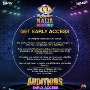 Big Brother Naija (Bbnaija) Season 6 Early Access Registration - Register Now